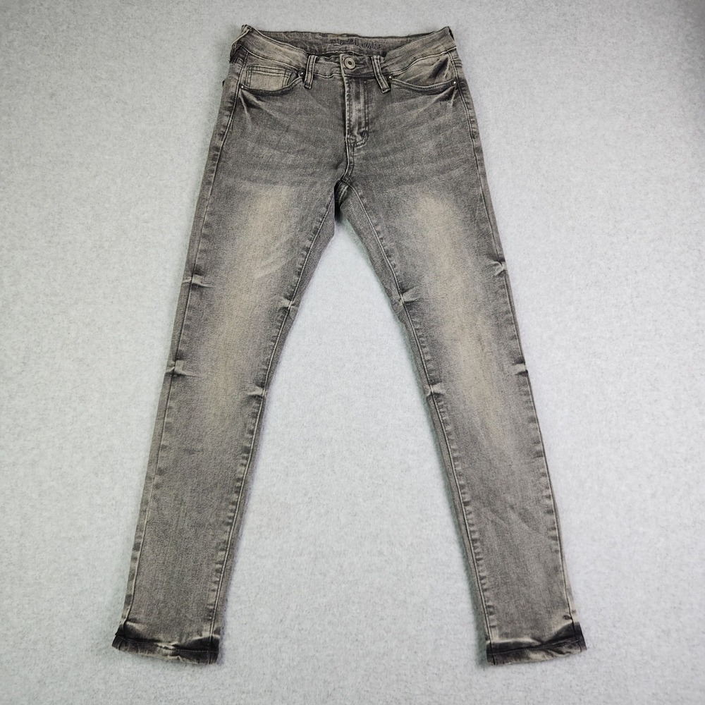 Rue21 Jeans Womens 28/30 Gray Denim Mid Rise Acid Wash Stretch Slim Fit Skinny